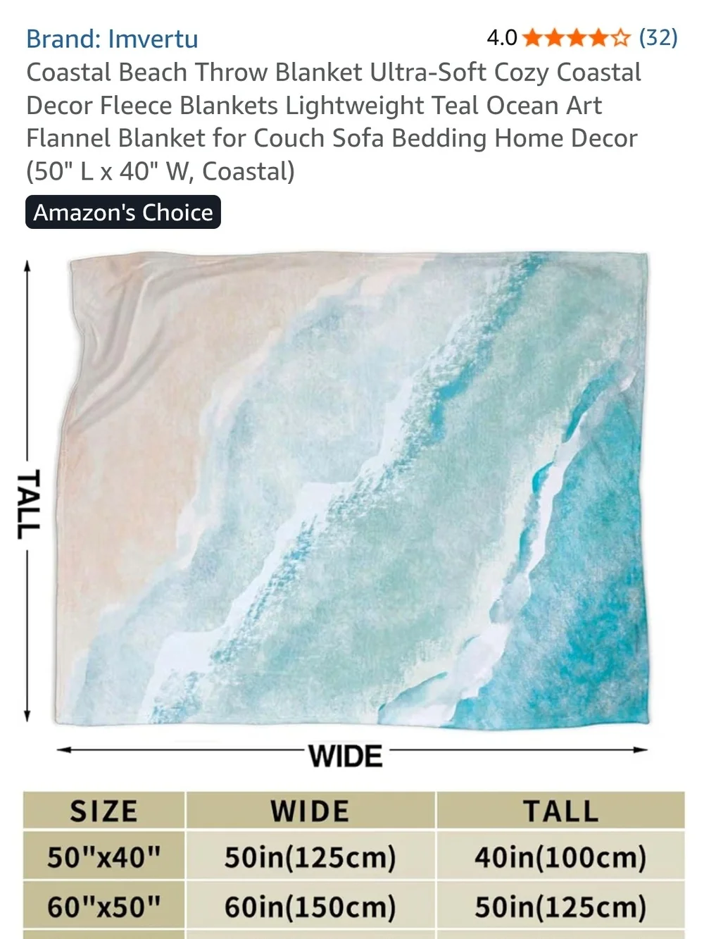 Teal Coastal Throw Blanket - Ultra-Soft Fleece